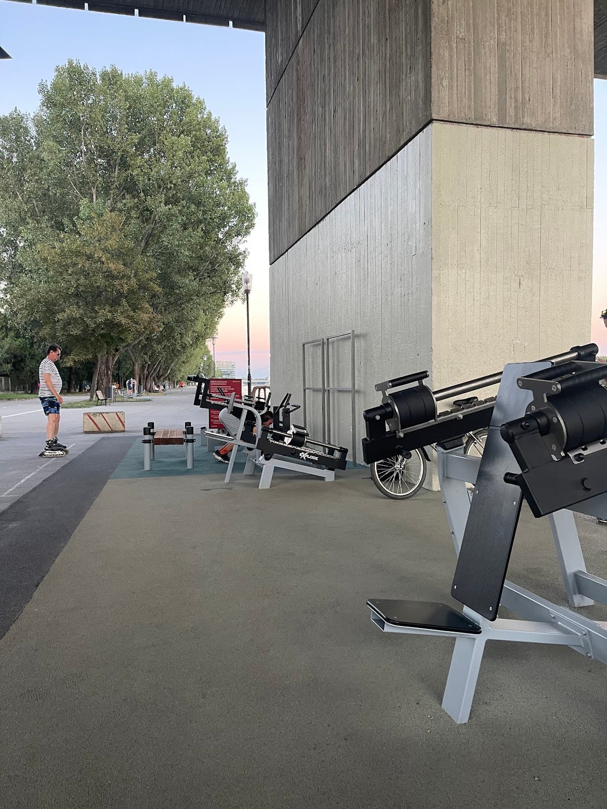 Street workout under the bridge, public gym